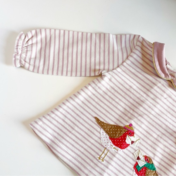 Baby Boden Bird Appliqué Longsleeve Dress | 3-6m - Picture 3 of 7